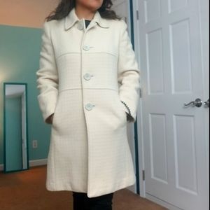 Cream Long Coat by Liz Clairborne 4P